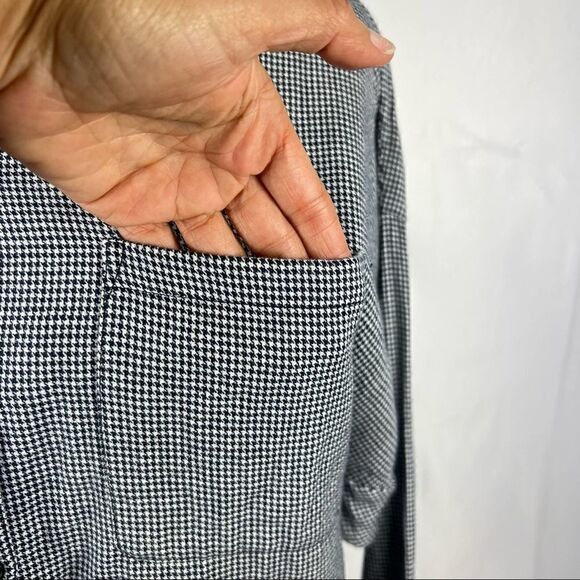 JOIE women’s x-Small XS Houndstooth Button down cotton shirt - Picture 4 of 12
